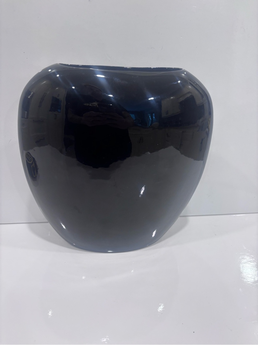 Glossy Black Ceramic Vase - Home Accents